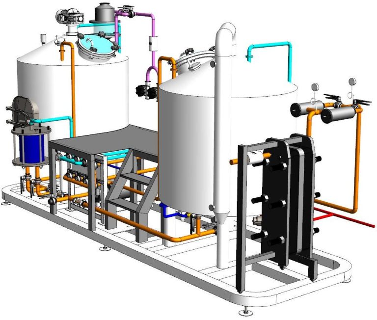 image of 500L brewhouse 3D CAD design isometric view
